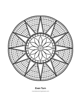 Bold & Easy Mandalas coloring page — 19 Even Turn