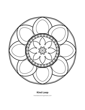 Bold & Easy Mandalas coloring page — 21 Kind Loop
