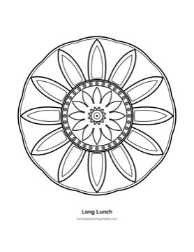 Bold & Easy Mandalas coloring page — 22 Long Lunch