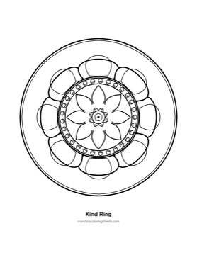 Bold & Easy Mandalas coloring page — 23 Kind Ring