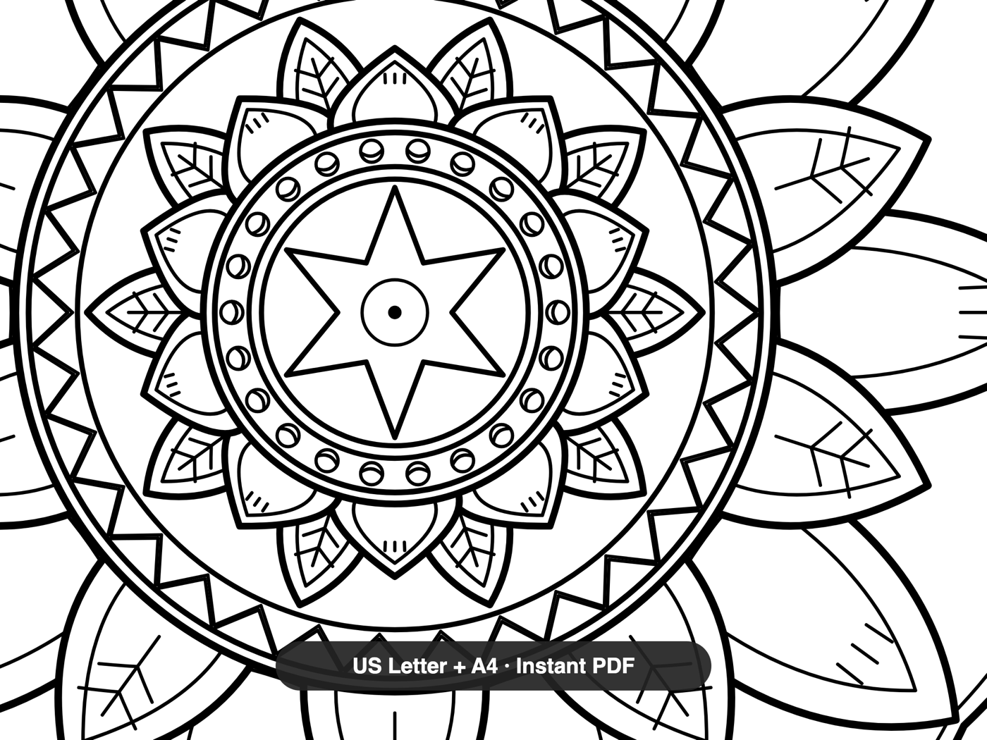 Celestial & Cosmic Mandalas — line-art detail