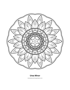 Celestial & Cosmic Mandalas coloring page — 06 Ursa Minor