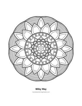 Celestial & Cosmic Mandalas coloring page — 08 Milky Way