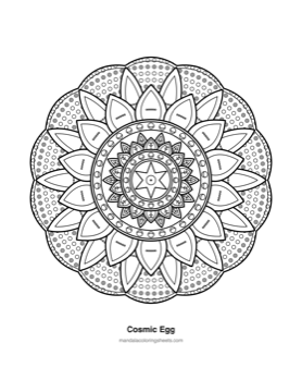 Celestial & Cosmic Mandalas coloring page — 10 Cosmic Egg