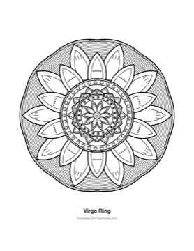 Celestial & Cosmic Mandalas coloring page — 11 Virgo Ring