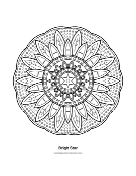 Celestial & Cosmic Mandalas coloring page — 20 Bright Star