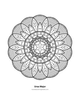 Celestial & Cosmic Mandalas coloring page — 24 Ursa Major