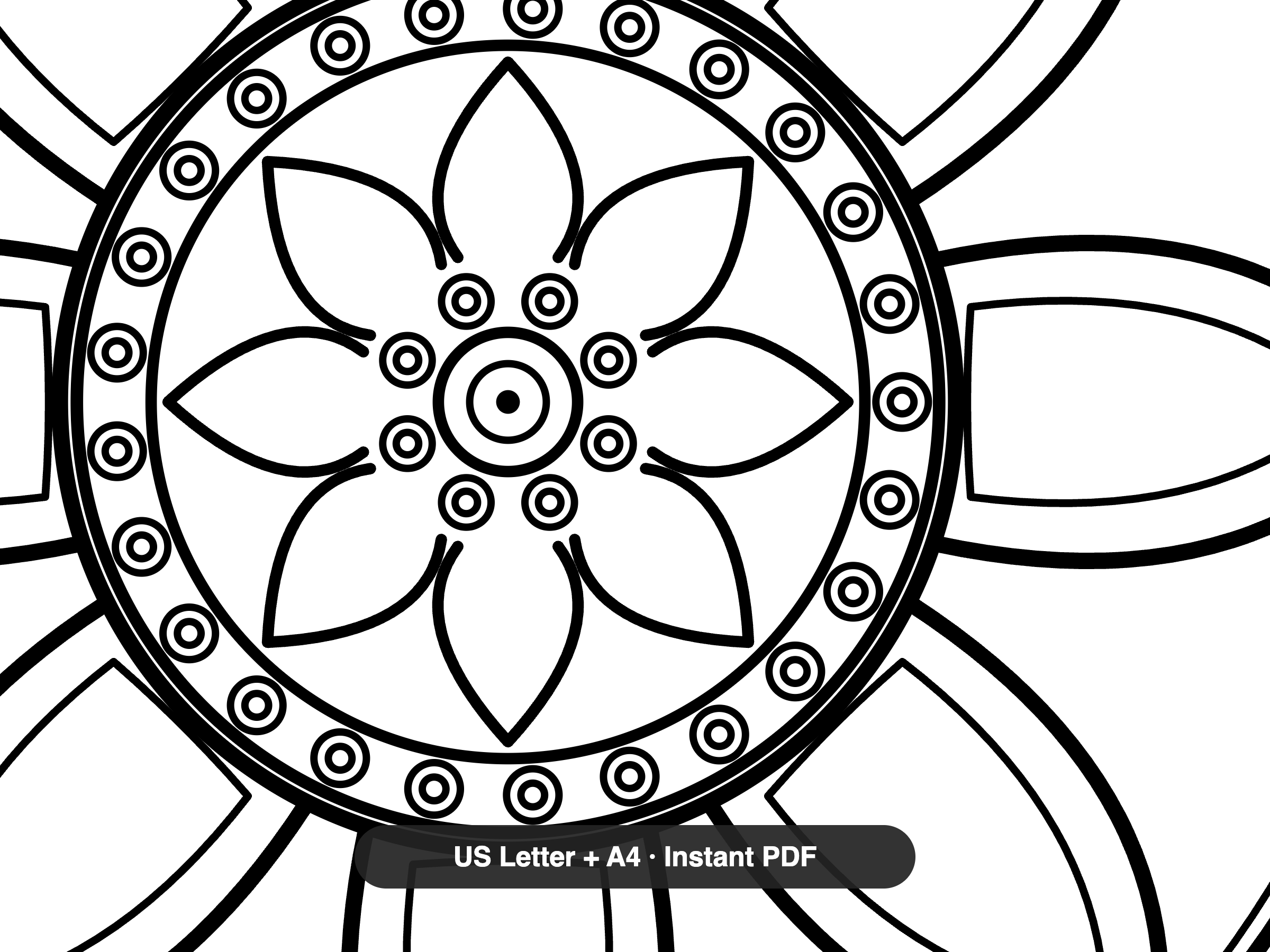 Celestial Bold & Easy Mandalas Coloring Pages — 12 Sheet Bundle preview 3