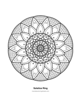 Celtic Knot Mandalas coloring page — 02 Solstice Ring