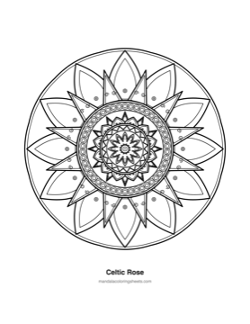 Celtic Knot Mandalas coloring page — 03 Celtic Rose