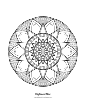 Celtic Knot Mandalas coloring page — 06 Highland Star
