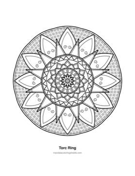 Celtic Knot Mandalas coloring page — 07 Torc Ring