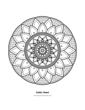Celtic Knot Mandalas coloring page — 08 Celtic Heart