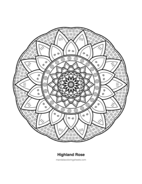 Celtic Knot Mandalas coloring page — 11 Highland Rose