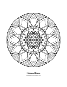 Celtic Knot Mandalas coloring page — 13 Highland Cross