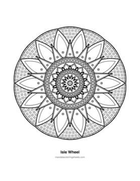 Celtic Knot Mandalas coloring page — 16 Isle Wheel