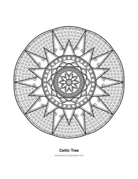 Celtic Knot Mandalas coloring page — 18 Celtic Tree