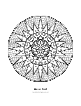 Celtic Knot Mandalas coloring page — 19 Woven Knot