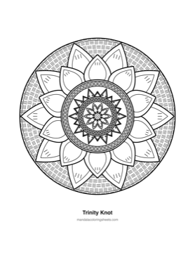 Celtic Knot Mandalas coloring page — 20 Trinity Knot
