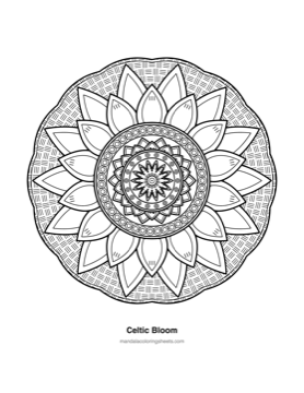 Celtic Knot Mandalas coloring page — 21 Celtic Bloom
