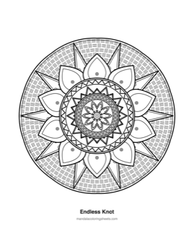 Celtic Knot Mandalas coloring page — 24 Endless Knot