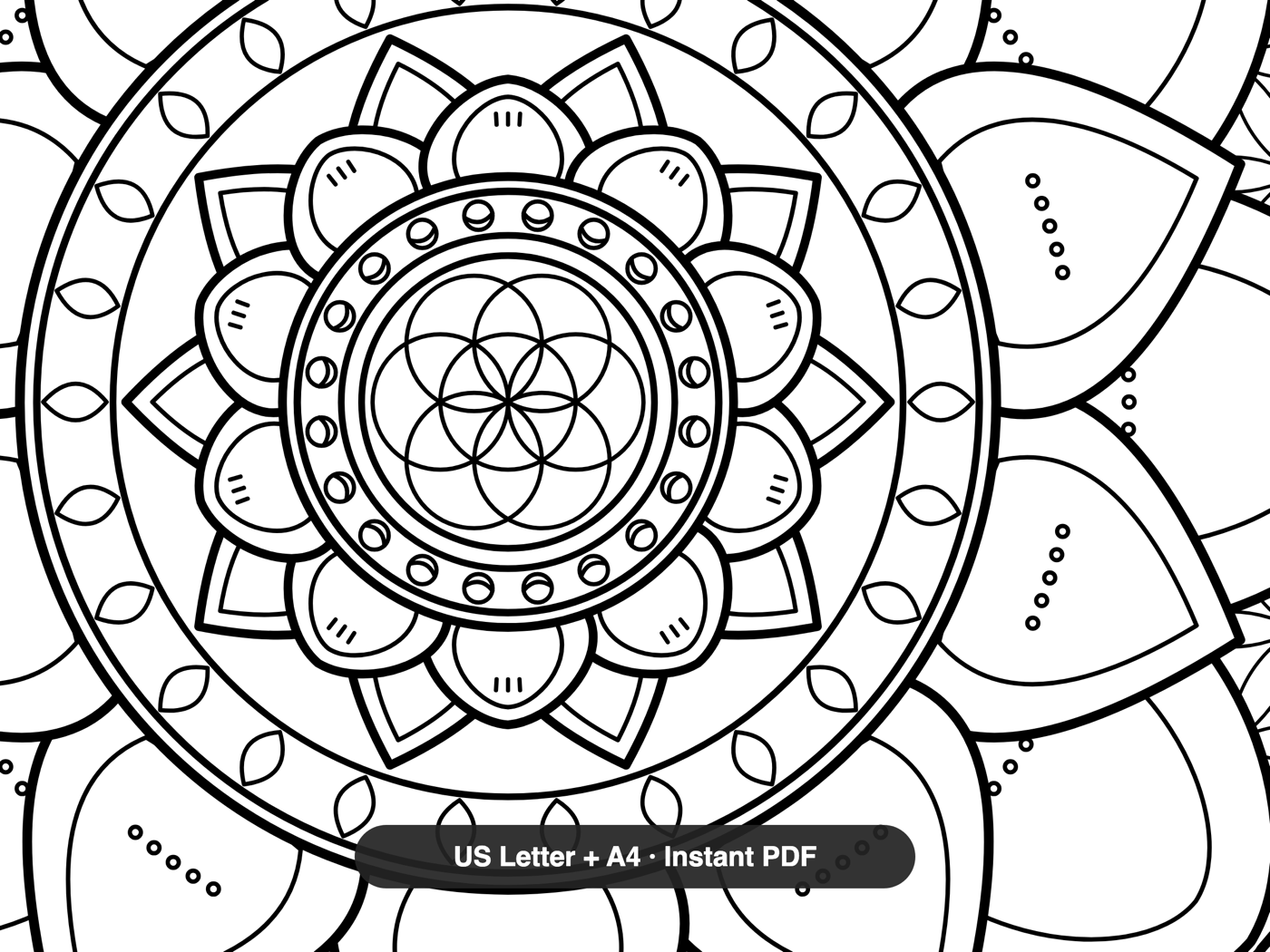 Chakra & Healing Mandalas — line-art detail