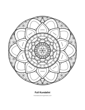 Chakra & Healing Mandalas coloring page — 02 Full Kundalini