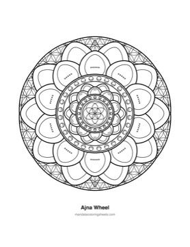 Chakra & Healing Mandalas coloring page — 03 Ajna Wheel