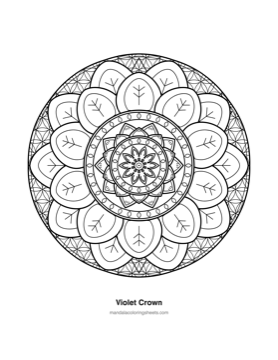 Chakra & Healing Mandalas coloring page — 04 Violet Crown