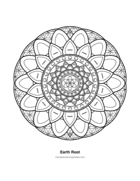Chakra & Healing Mandalas coloring page — 05 Earth Root