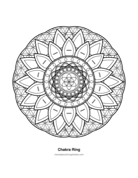 Chakra & Healing Mandalas coloring page — 06 Chakra Ring
