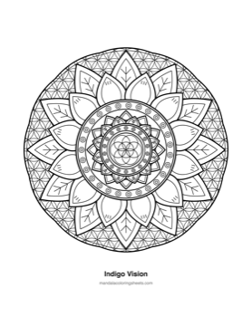 Chakra & Healing Mandalas coloring page — 08 Indigo Vision