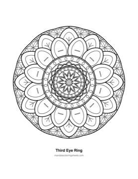 Chakra & Healing Mandalas coloring page — 09 Third Eye Ring