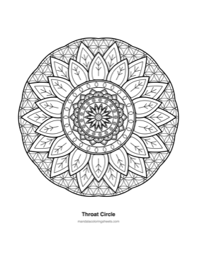 Chakra & Healing Mandalas coloring page — 11 Throat Circle