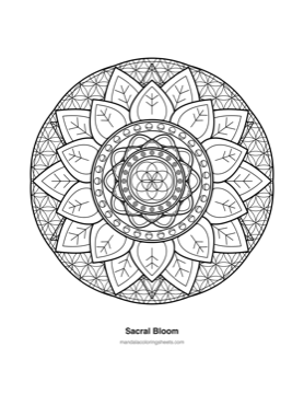 Chakra & Healing Mandalas coloring page — 12 Sacral Bloom