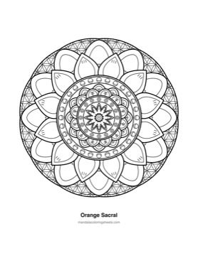 Chakra & Healing Mandalas coloring page — 13 Orange Sacral