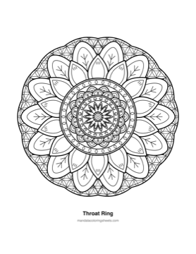Chakra & Healing Mandalas coloring page — 16 Throat Ring