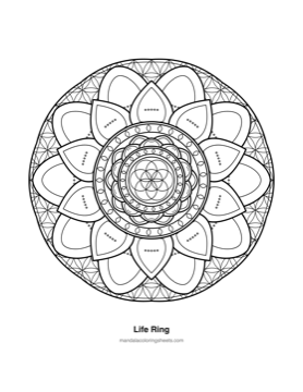 Chakra & Healing Mandalas coloring page — 17 Life Ring