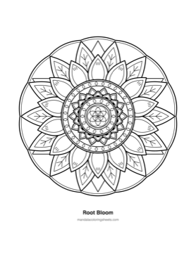 Chakra & Healing Mandalas coloring page — 18 Root Bloom