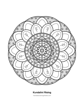 Chakra & Healing Mandalas coloring page — 19 Kundalini Rising