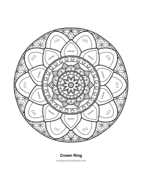 Chakra & Healing Mandalas coloring page — 20 Crown Ring