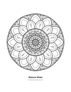 Chakra & Healing Mandalas coloring page — 22 Balance Wheel
