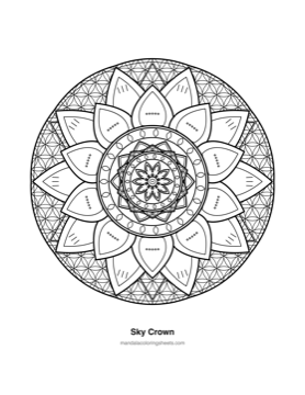 Chakra & Healing Mandalas coloring page — 24 Sky Crown