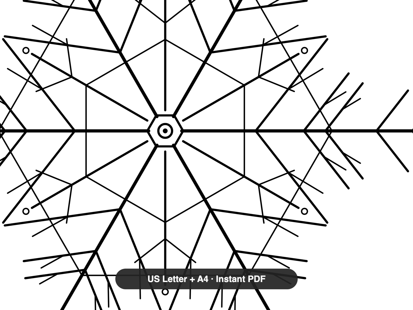 Winter & Snowflake Mandalas — line-art detail