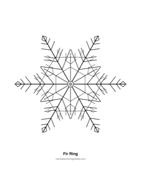 Winter & Snowflake Mandalas coloring page — 02 Fir Ring