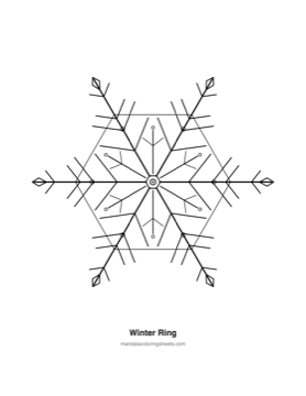 Winter & Snowflake Mandalas coloring page — 03 Winter Ring
