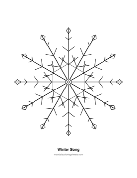 Winter & Snowflake Mandalas coloring page — 04 Winter Song