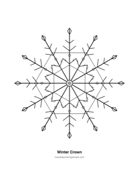 Winter & Snowflake Mandalas coloring page — 05 Winter Crown