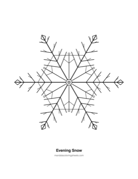 Winter & Snowflake Mandalas coloring page — 07 Evening Snow