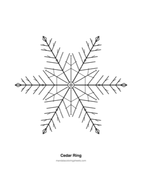 Winter & Snowflake Mandalas coloring page — 08 Cedar Ring